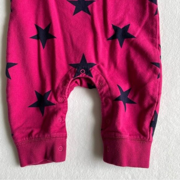 Primary Magenta Star Print Footie - Picture 3 of 5